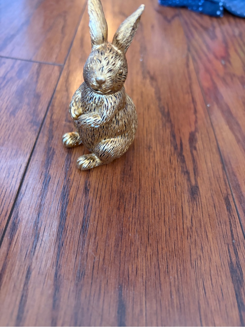 Gold Rabbit Figurine Accent for Small Pet Habitats